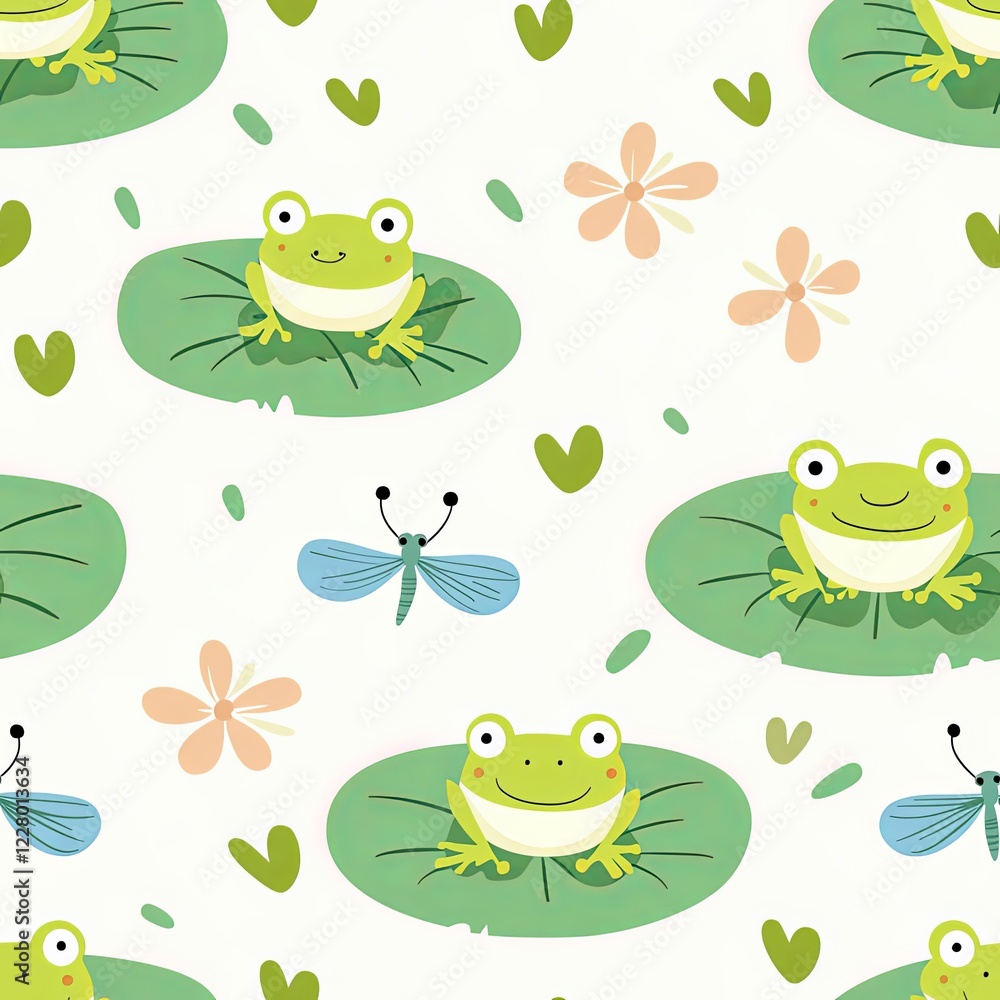Obraz premium Frog in various poses with tiny icon on white background.