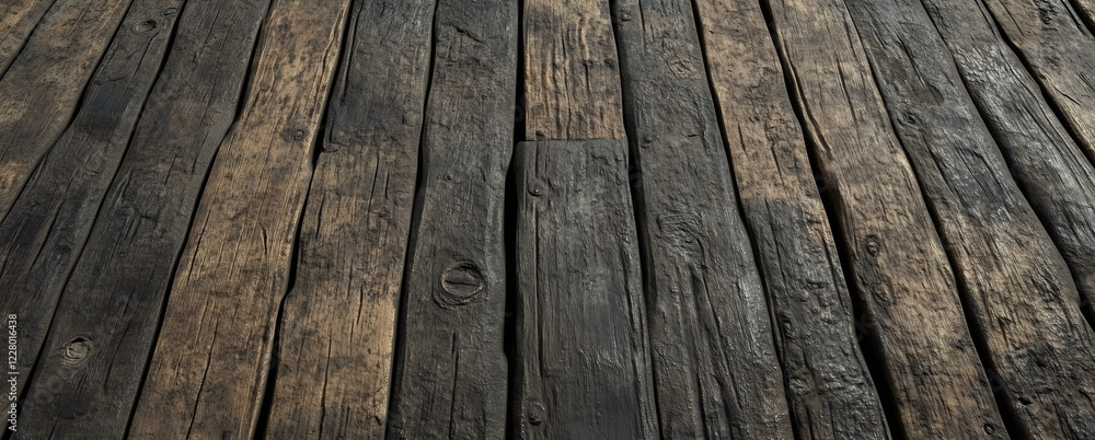 Old Dark Wooden Planks: Rustic Floor Texture Background Old Dark Wooden Planks: Rustic Floor Texture Background