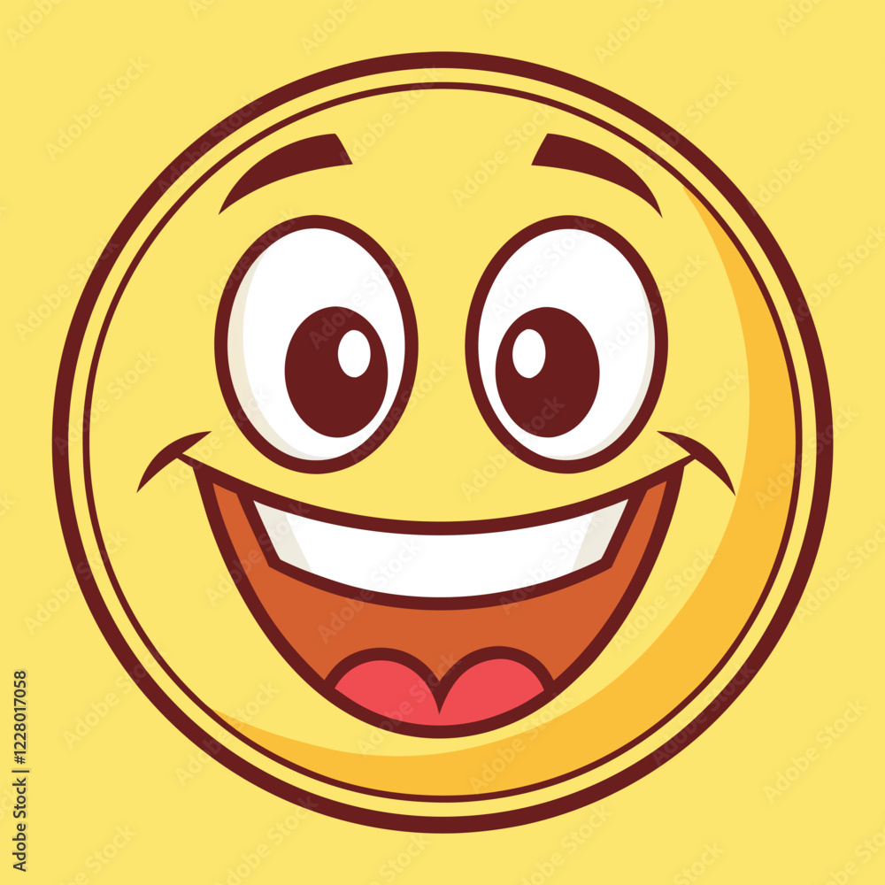 Fototapeta premium Happy Emoji Icon Vector Illustration Design for Social Media, Messaging, and Digital Communication