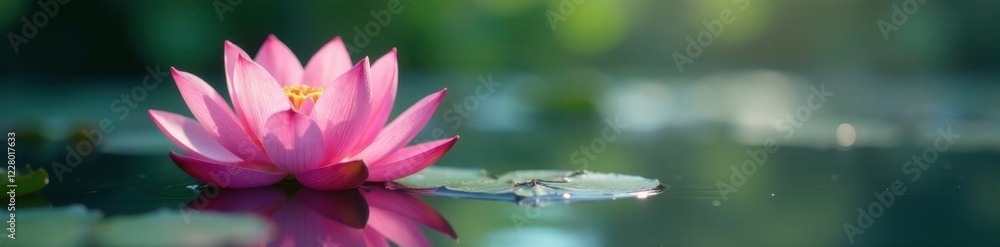 Soft pink lotus flower in water with gentle ripples, water, floral Soft pink lotus flower in water with gentle ripples, water, floral