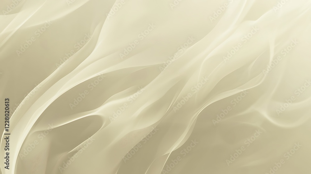 Fototapeta premium Abstract Beige Fabric Draped Softly Elegant Swirls