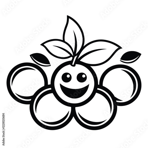 An elegant logo design for a fruit company, incorporating a single fruit icon with intricate line art details to convey organic quality and sophistication.