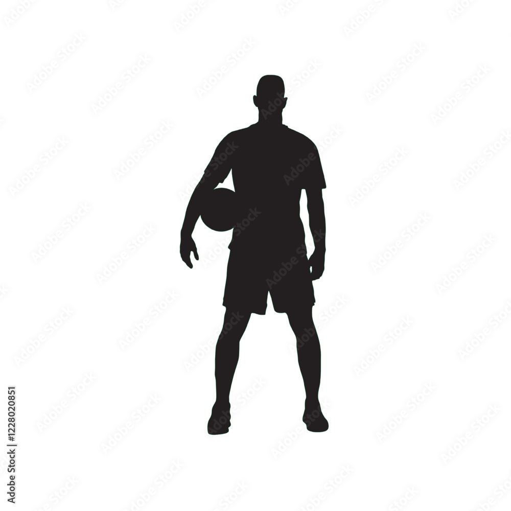A man standing with a ball illustration vector A man standing with a ball illustration vector