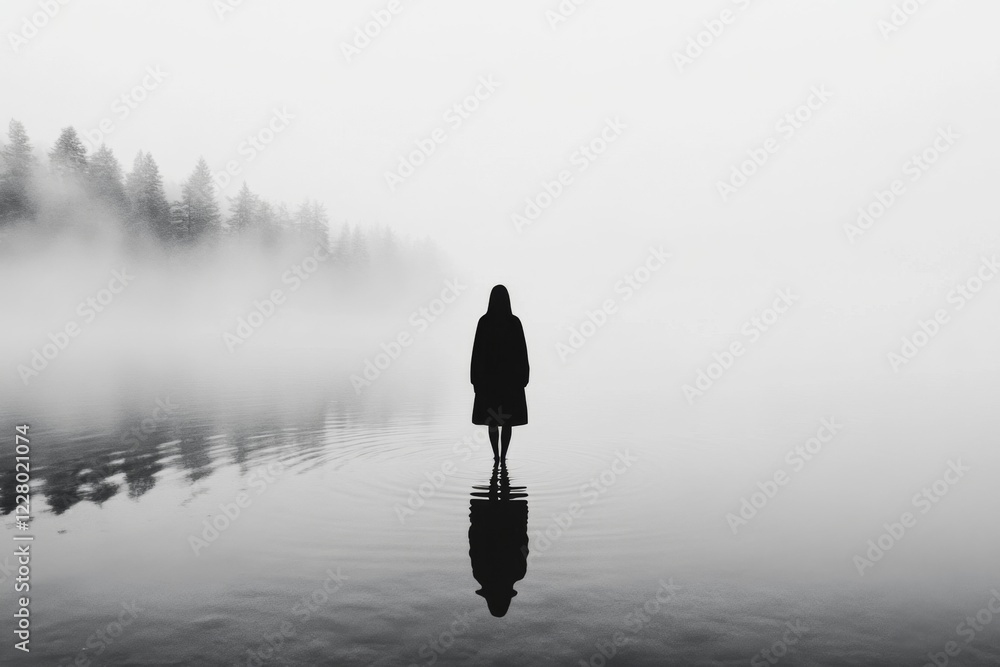 A minimalist representation of a single droplet falling into a calm pool, capturing the moment of observing ripples forming A minimalist representation of a single droplet falling into a calm pool, capturing the moment of observing ripples forming