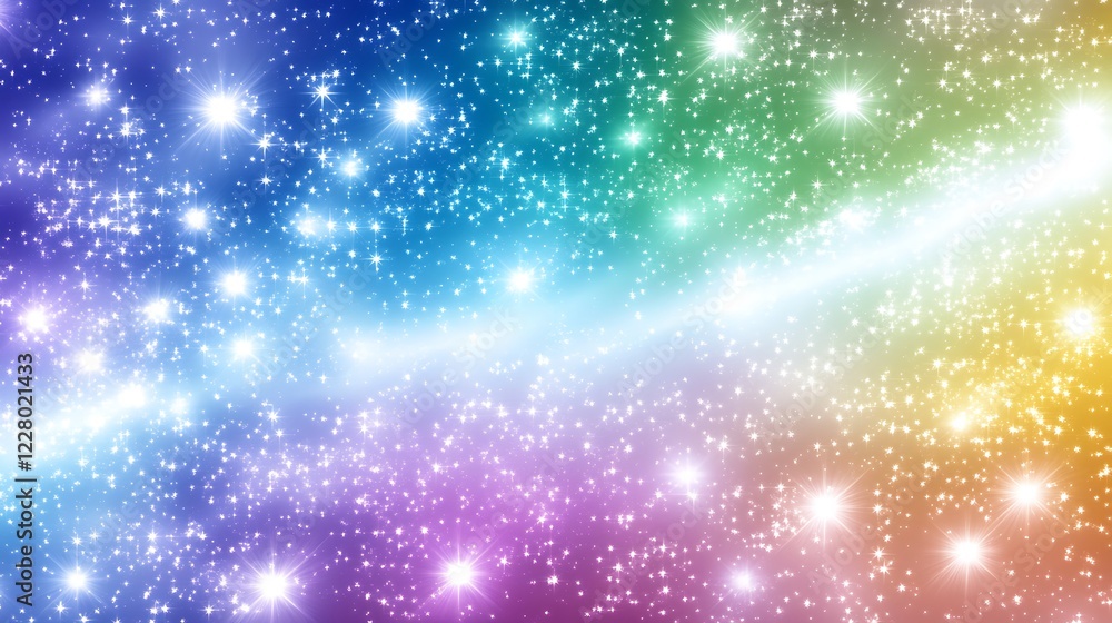 Fototapeta premium A Rainbow Galaxy Filled With Sparkling Stars