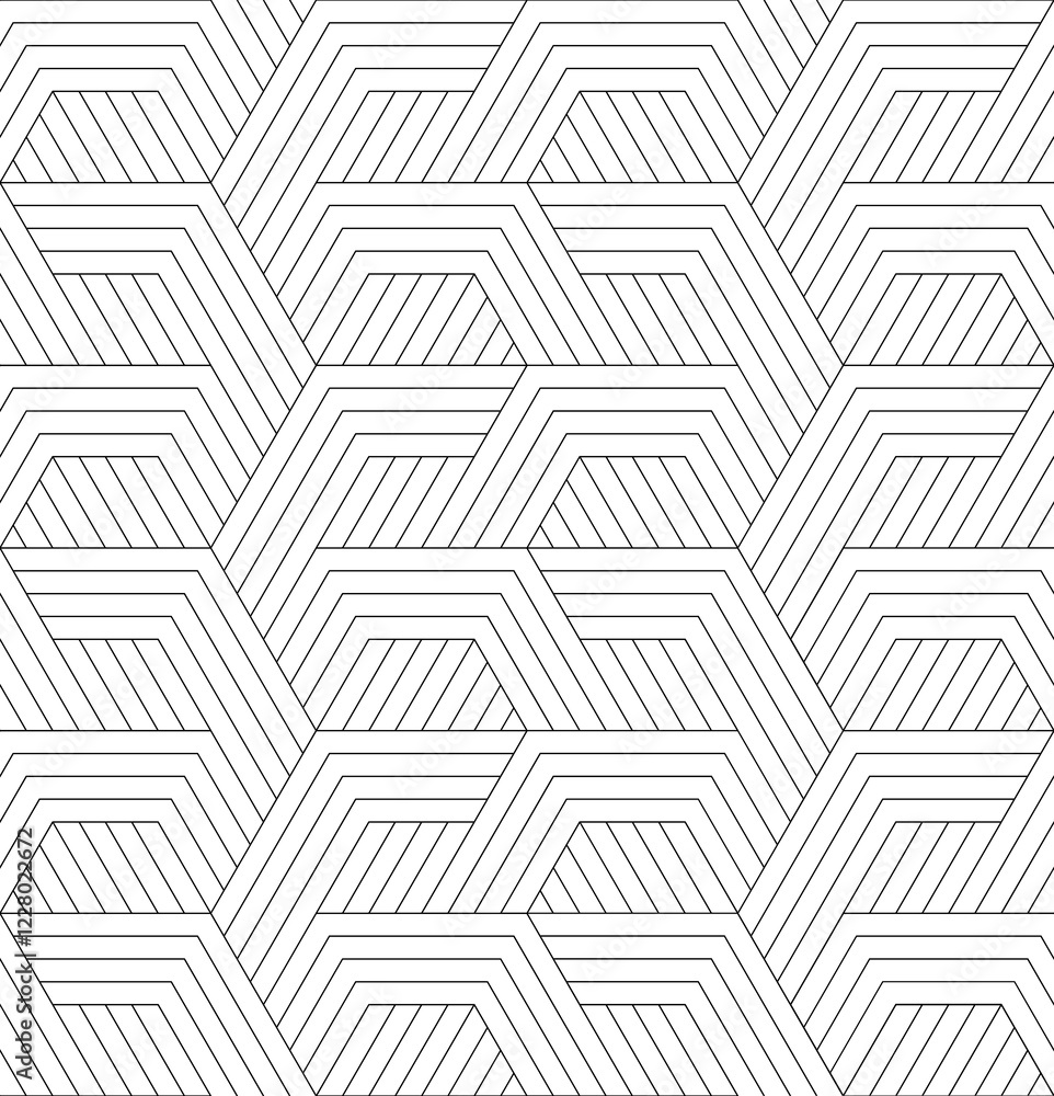 Seamless geometric pattern. Modern background with hexagons made of thin threads. Seamless geometric pattern. Modern background with hexagons made of thin threads.