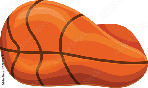 Deflated basketball ball with low pressure, suggesting lack of air and need for inflation, ideal for sports and recreation themes