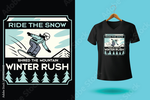 Winter sports Typography t shirt design vector illustration.