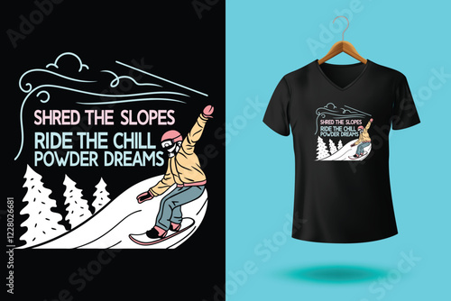 Winter sports Typography t shirt design vector illustration.