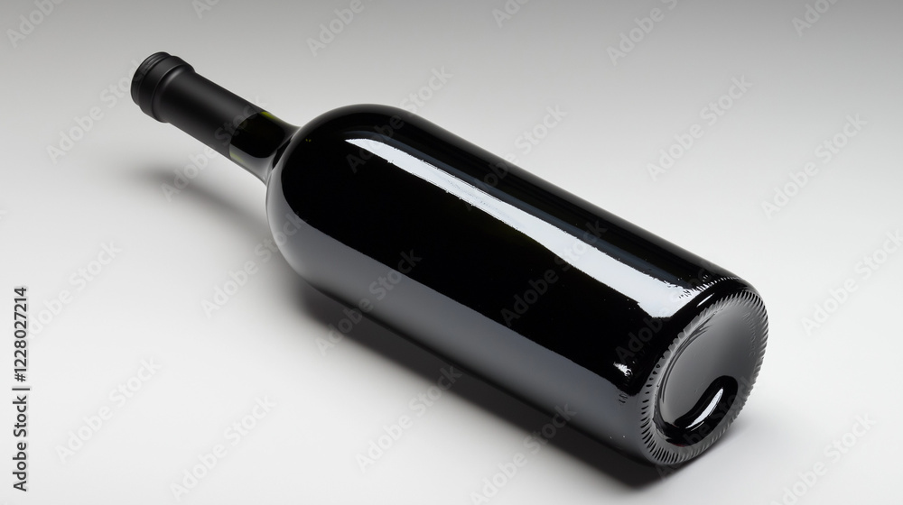 Empty black wine bottle on white background with reflection. Ideal for wine industry and product packaging design. Empty black wine bottle on white background with reflection. Ideal for wine industry and product packaging design.