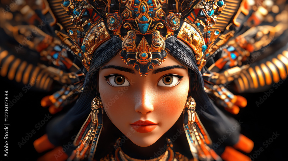indonesian humanoid woman centered frame 3d indonesian humanoid woman centered frame 3d