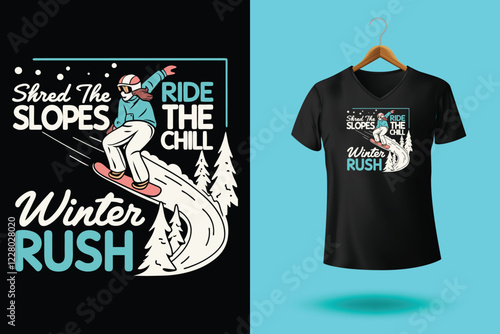 Winter sports Typography t shirt design vector illustration.