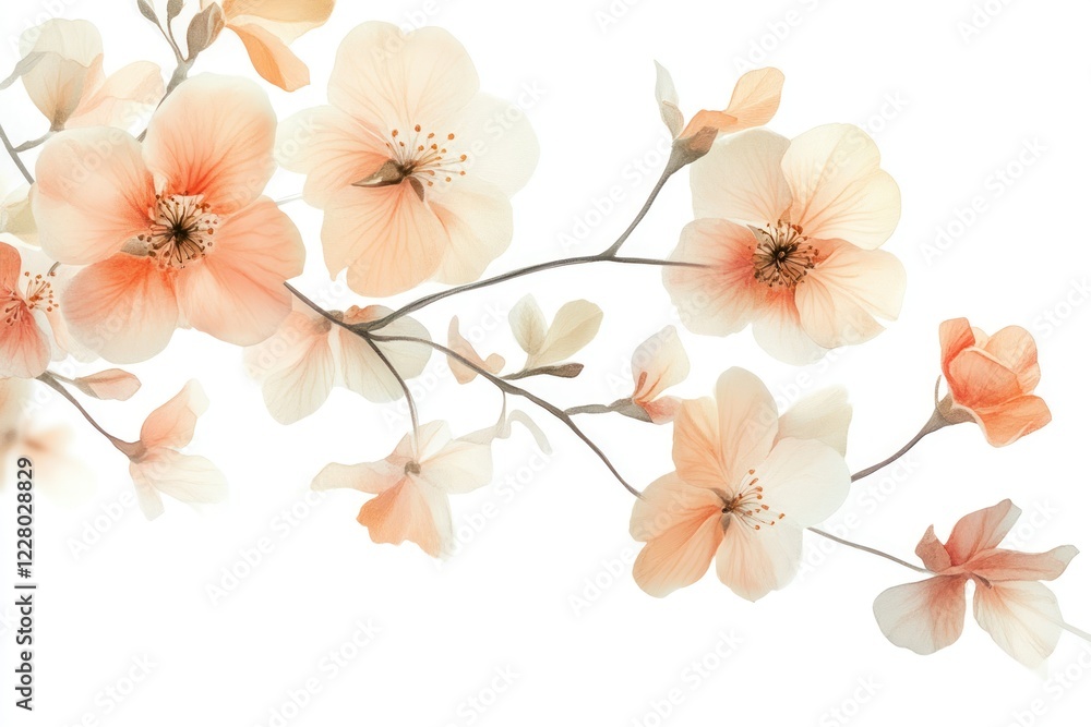 Fototapeta premium Elegant Floral Design in Soft Pastel Colors