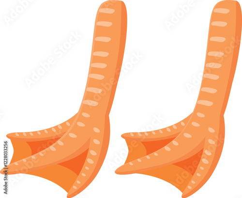 Pair of raw duck feet, showcasing their unique texture and color, ready for culinary preparations