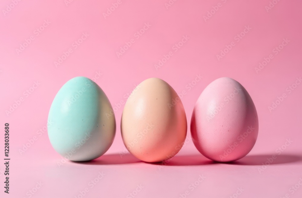 Fototapeta premium pastel easter eggs with different decorations - concept of easter decor, spring celebration, festive colors