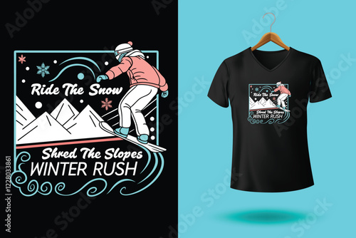 Winter sports Typography t shirt design vector illustration.