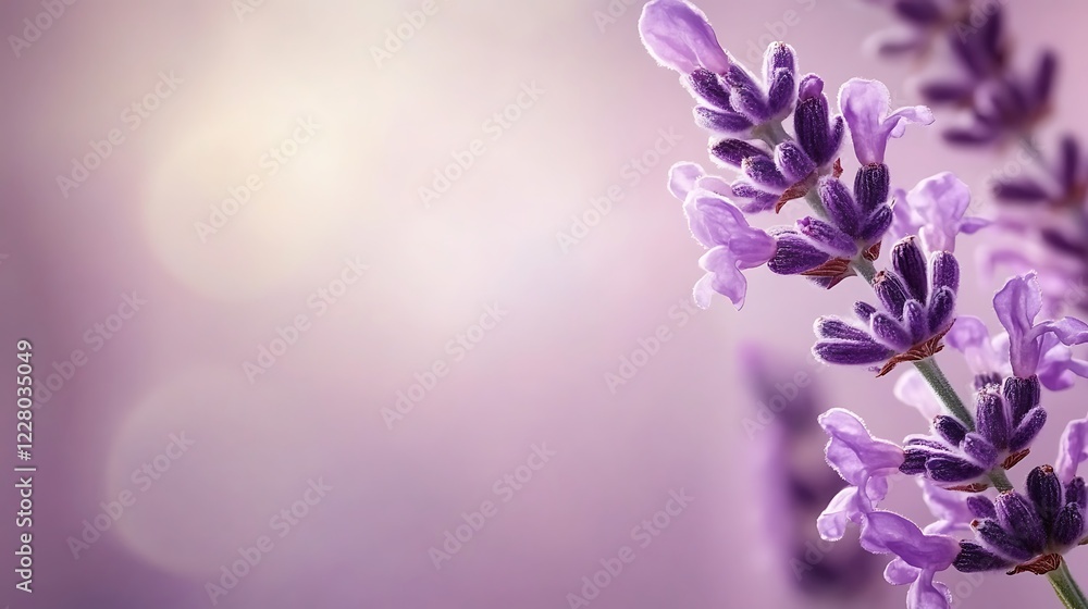 Fototapeta premium Delicate Lavender Blossoms Softly Illuminated