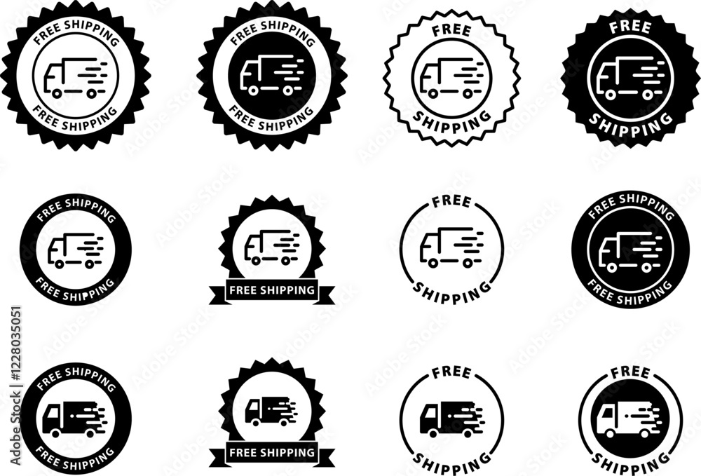 Free shipping ,Free delivery icons set, Vector illustration Free shipping ,Free delivery icons set, Vector illustration