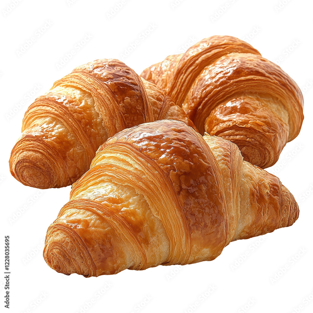 Freshly baked croissants displayed together on a wooden table in a cozy bakery early in the morning isolated on transparent background Freshly baked croissants displayed together on a wooden table in a cozy bakery early in the morning isolated on transparent background