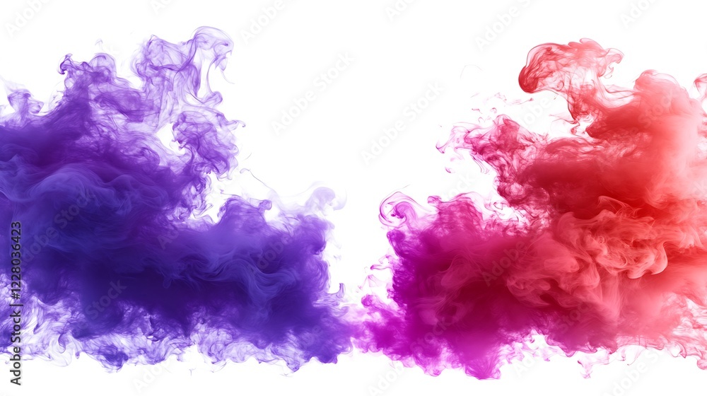 Abstract Colorful Swirling Smoke Clouds Design