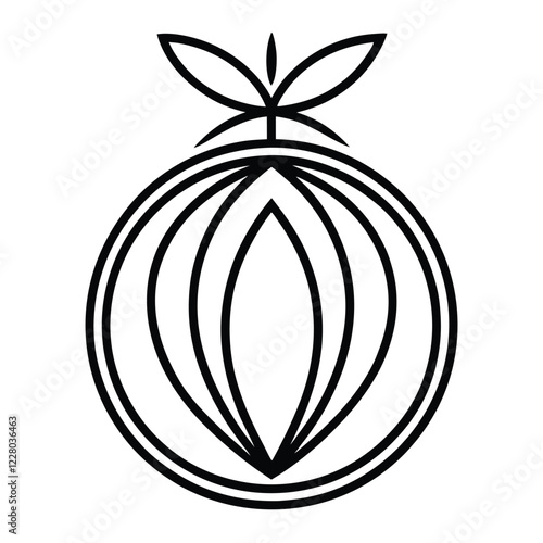 An elegant logo design for a fruit company, incorporating a single fruit icon with intricate line art details to convey organic quality and sophistication.