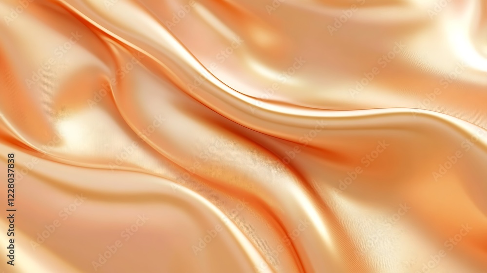 Obraz premium Golden Silk Draped Fabric Smooth Waves Texture