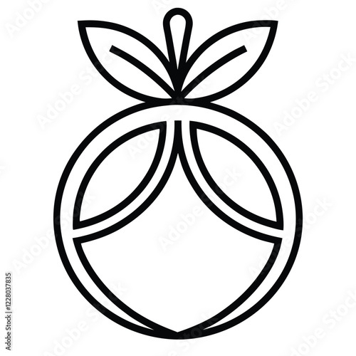 An elegant logo design for a fruit company, incorporating a single fruit icon with intricate line art details to convey organic quality and sophistication.