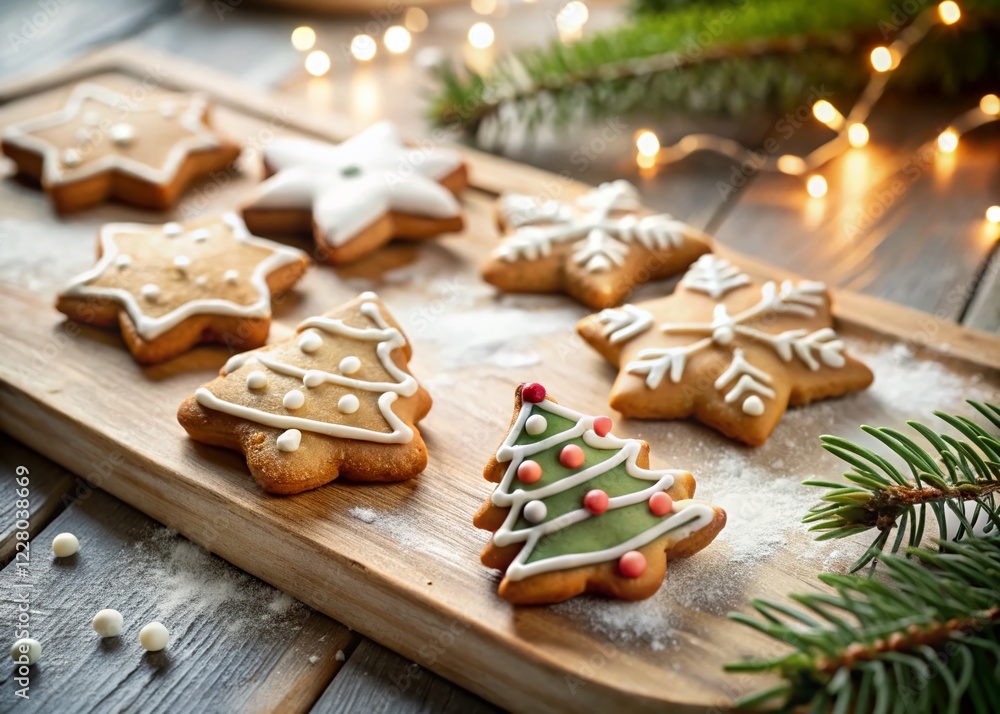 Minimalist Christmas Cookies: Unevenly Shaped Treats with Icing Minimalist Christmas Cookies: Unevenly Shaped Treats with Icing
