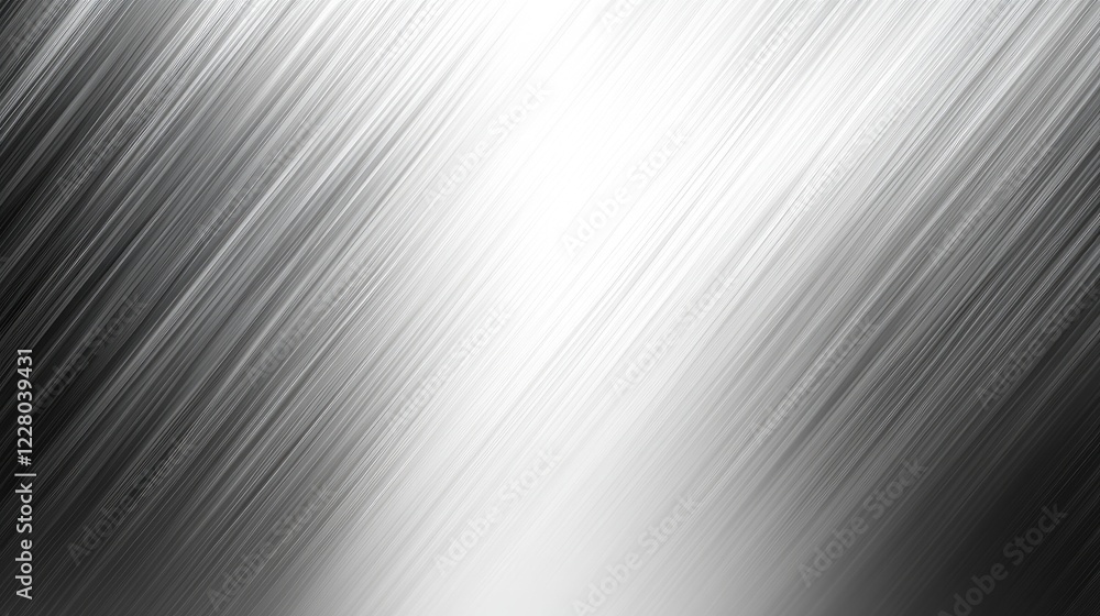 Gradient background transitioning from black to white with a silver metallic texture and soft flowing lines.