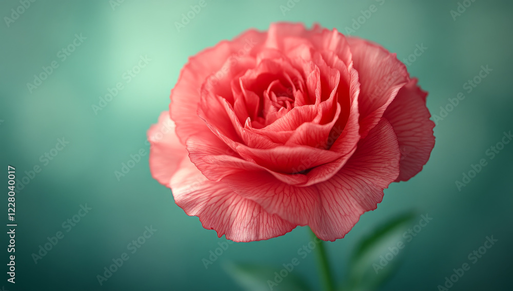 A single pink flower is the main focus of the image. The flower is surrounded by a green background, which creates a sense of calm and tranquility A single pink flower is the main focus of the image. The flower is surrounded by a green background, which creates a sense of calm and tranquility
