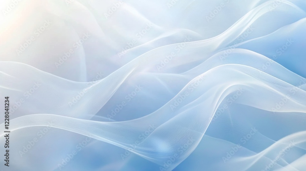 Ethereal waves of icy blue and silver floating over a translucent glass-like surface, futuristic and minimalist background Ethereal waves of icy blue and silver floating over a translucent glass-like surface, futuristic and minimalist background