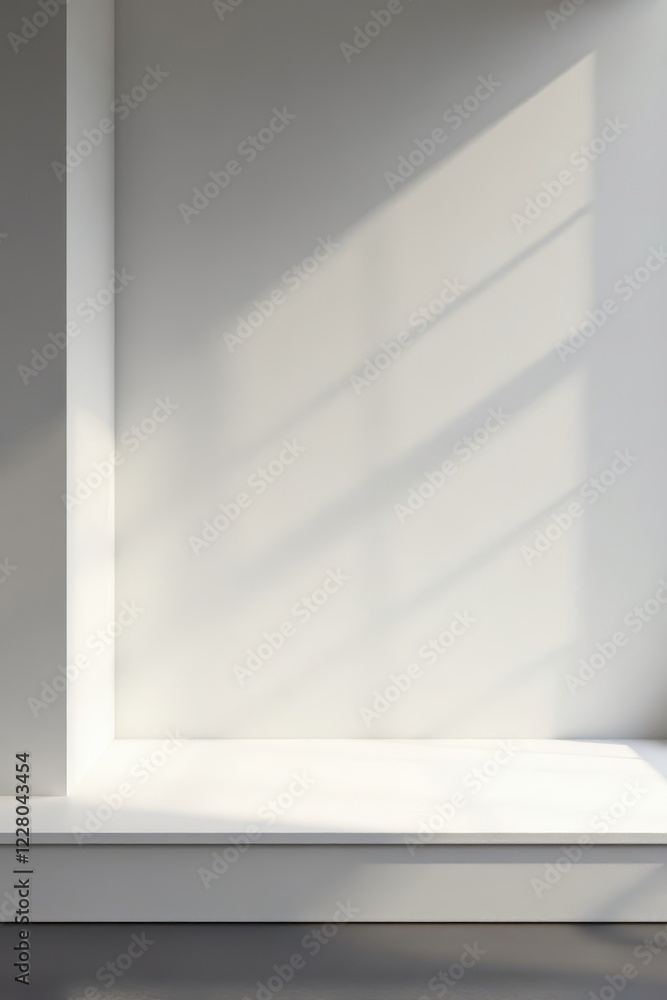 Fototapeta premium White exhibition bar, smooth surface, subtle lighting, smooth, promotional