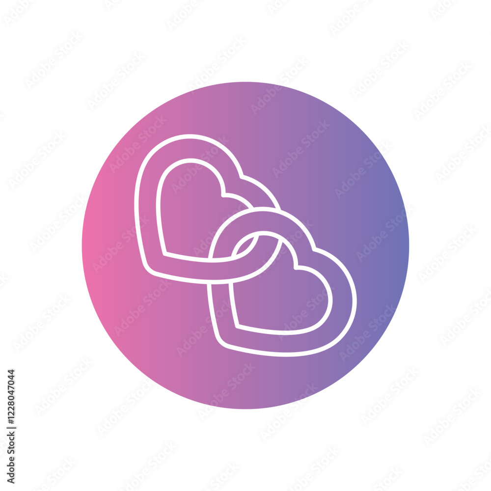 Intertwined Hearts icon vector stock illustration Intertwined Hearts icon vector stock illustration