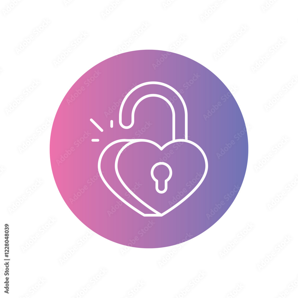 Love Unlocked icon vector stock illustration Love Unlocked icon vector stock illustration