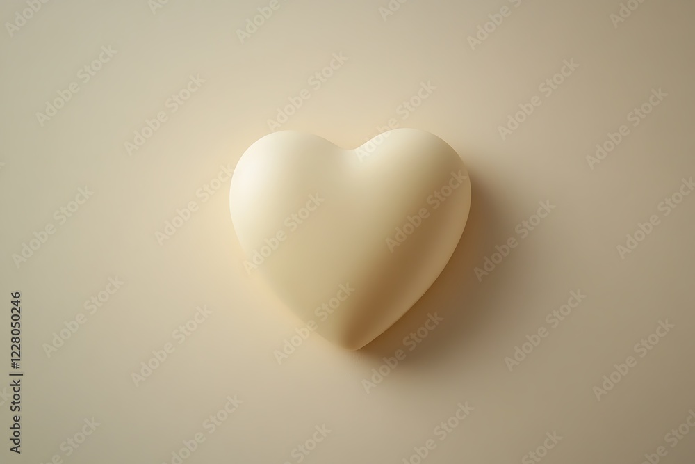 A minimalist cream heart on a matching background. A minimalist cream heart on a matching background.