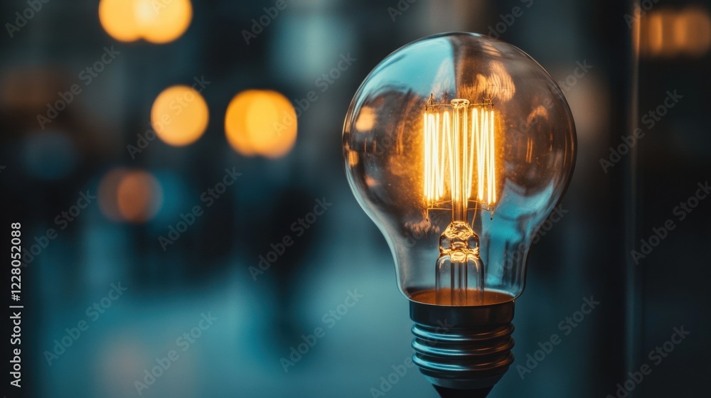 Light bulb glowing vividly in a dimly lit room creating a warm and inviting atmosphere for relaxation and inspiration. Generative AI Light bulb glowing vividly in a dimly lit room creating a warm and inviting atmosphere for relaxation and inspiration. Generative AI