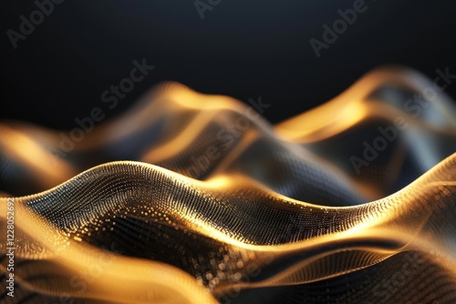 Wallpaper Mural Elegant Black and Gold Abstract Fluid Waves with Shimmering Metallic Texture for Luxury, Modern Glamour, and High-End Design Backgrounds Torontodigital.ca