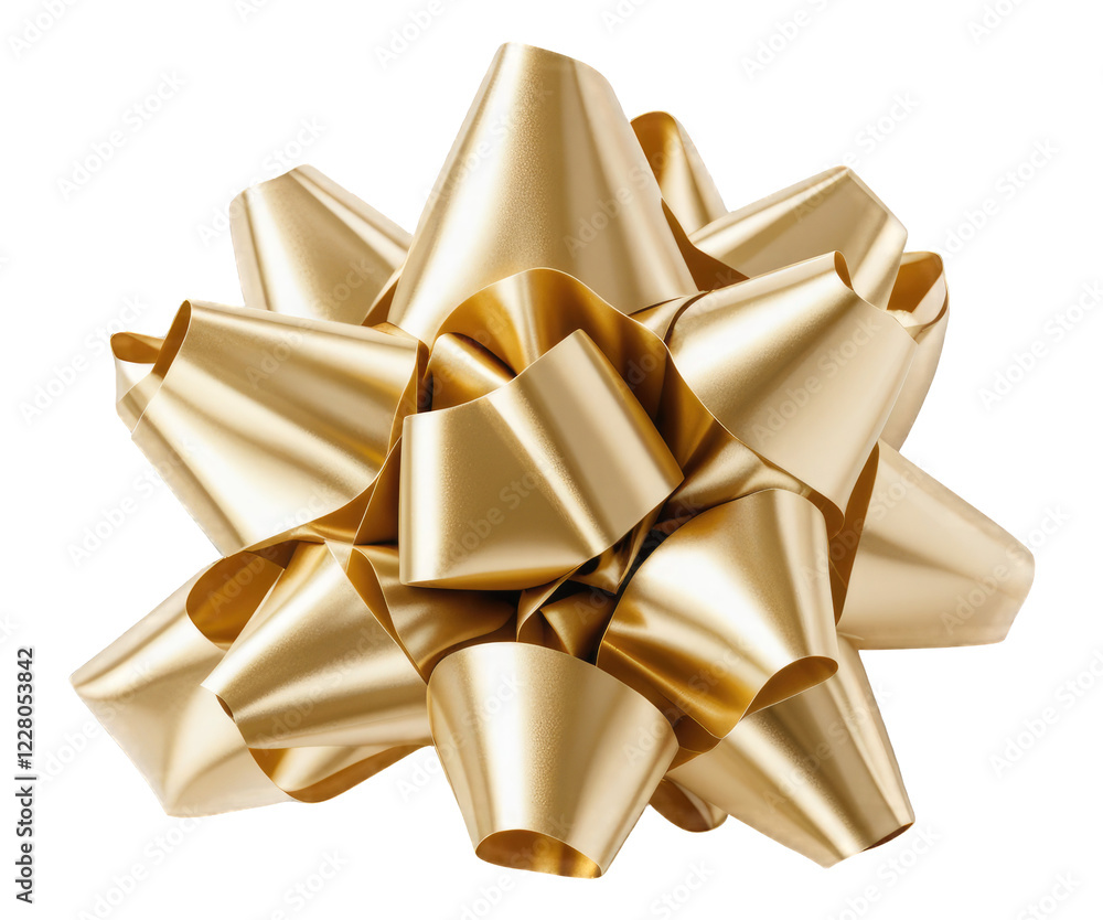 Golden ribbon bow with knot decoration, perfect for gift wrapping and holiday design isolated on transparent PNG background. Golden ribbon bow with knot decoration, perfect for gift wrapping and holiday design isolated on transparent PNG background.