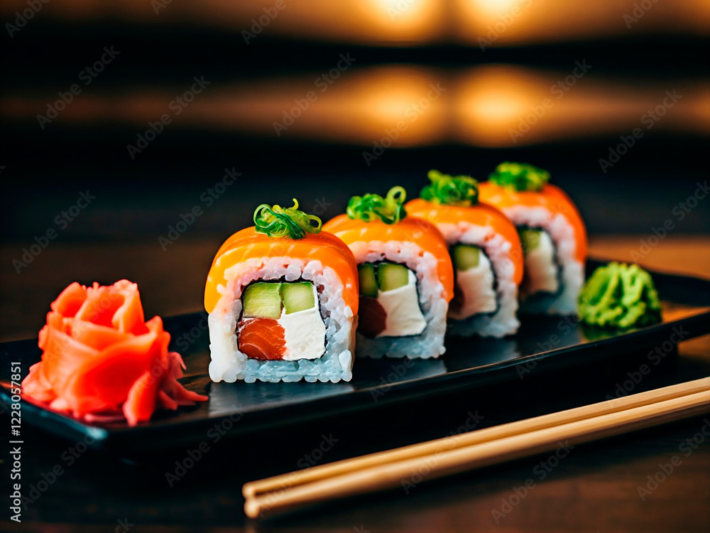 sushi and chopsticks sushi and chopsticks