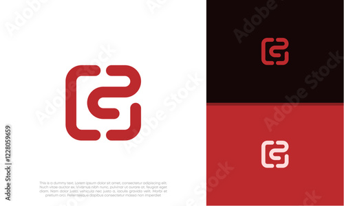 Initials G logo design. Initial Letter Logo. Innovative high tech logo template.	
