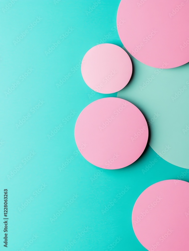 Pastel Pink and Teal Circles Abstract - Modern, minimalist design. Pastel colors, geometric shapes, simple, clean aesthetic, vibrant background. Pastel Pink and Teal Circles Abstract - Modern, minimalist design. Pastel colors, geometric shapes, simple, clean aesthetic, vibrant background.