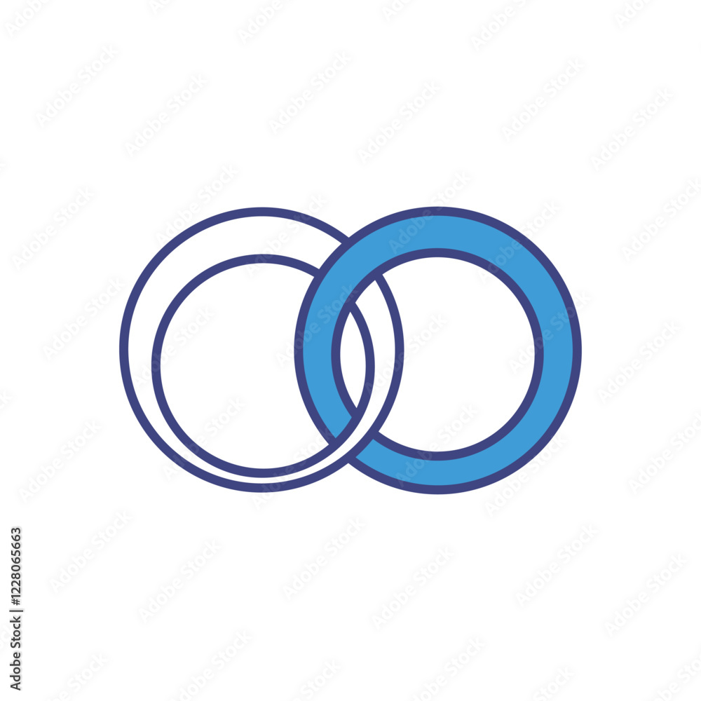 Interwoven Rings icon vector stock illustration Interwoven Rings icon vector stock illustration