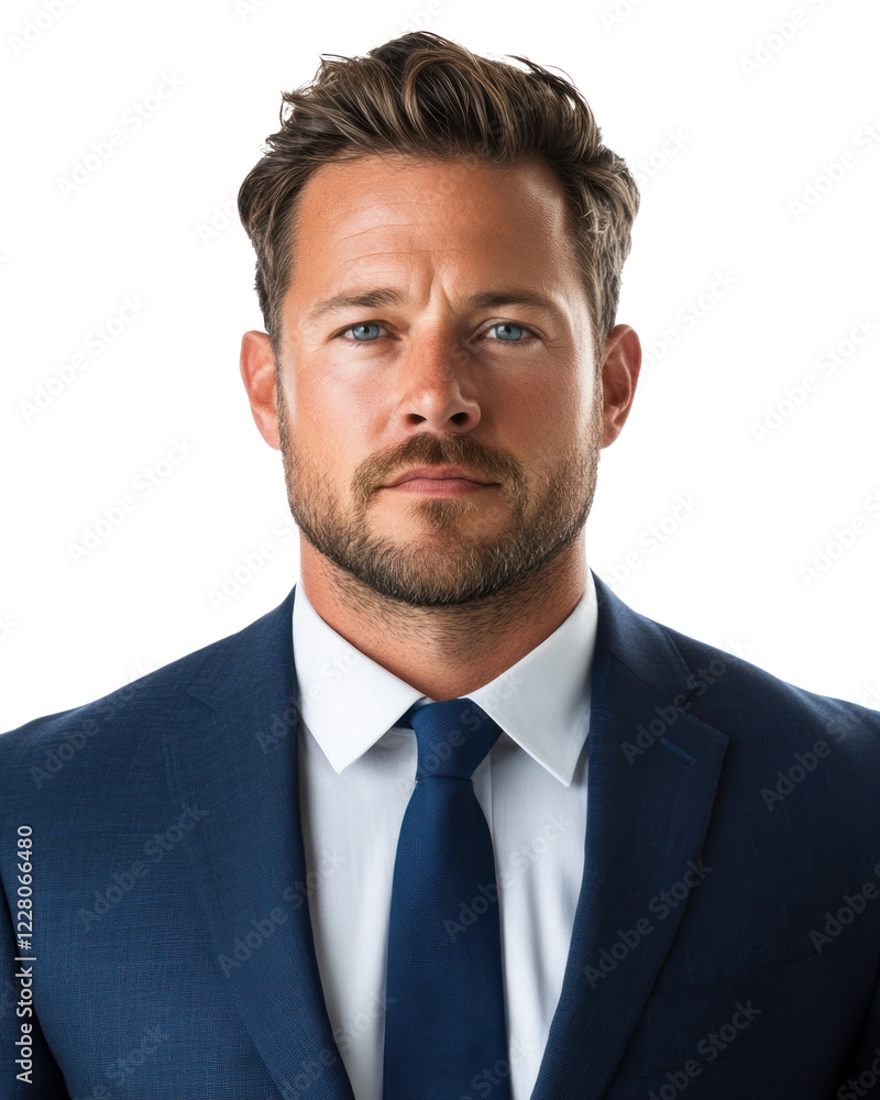 Businessman presenting a professional look with confidence and style, isolated on a transparent background. PNG Businessman presenting a professional look with confidence and style, isolated on a transparent background. PNG