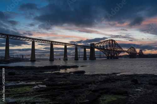 Firth of Forth railway bridge near Edinburgh. photo