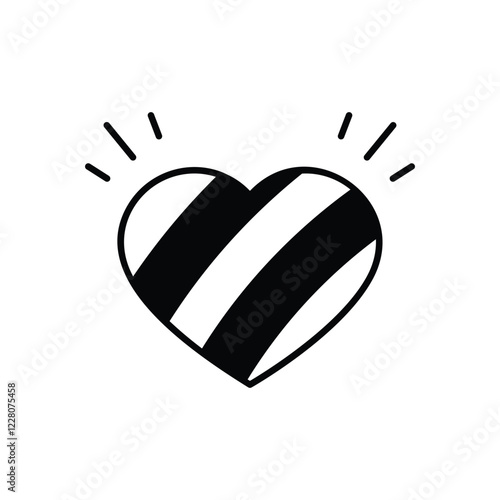 Rainbow Heart icon vector stock illustration