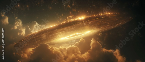 An elongated cigar-shaped UFO with a perfect metal_005