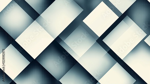 Abstract Geometric Pattern with Overlapping Rectangles in Shades of Gray  White  and Beige Creating a Modern and Minimalistic Design