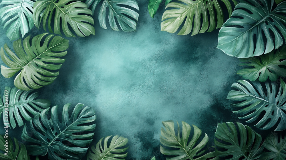 Trendy Botanical Leaves Create a Serene Atmosphere in a Modern Setting With Soft Textures and Calming Colors Trendy Botanical Leaves Create a Serene Atmosphere in a Modern Setting With Soft Textures and Calming Colors
