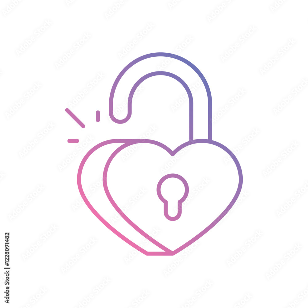 Love Unlocked icon vector stock illustration