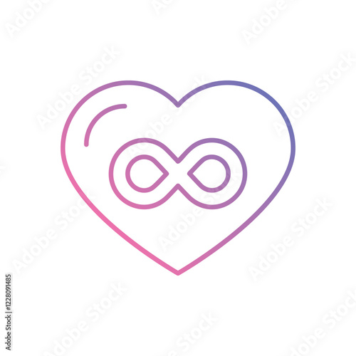 Eternal Infinity Heart icon vector stock illustration